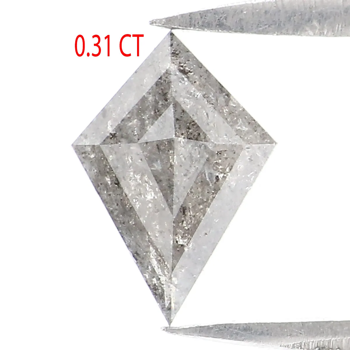 0.31 CT Natural Loose Kite Shape Diamond Salt And Pepper Kite Cut Diamond 7.60 MM Natural Black Grey Diamond Kite Rose Cut Diamo