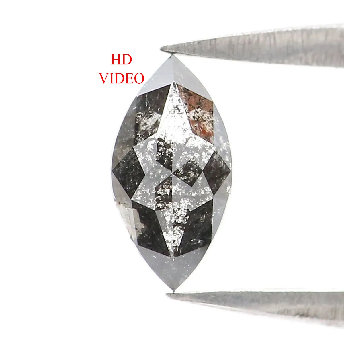 0.39 CT Natural Loose Marquise Shape Diamond Salt And Pepper Marquise Rose Cut Diamond 6.95 MM Black Grey Color Marquise Cut Dia