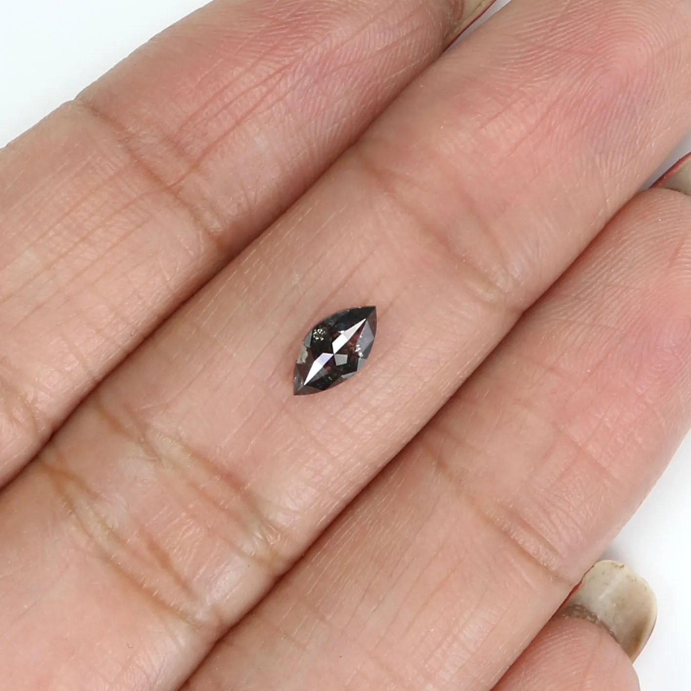 0.39 CT Natural Loose Marquise Shape Diamond Salt And Pepper Marquise Rose Cut Diamond 6.95 MM Black Grey Color Marquise Cut Dia