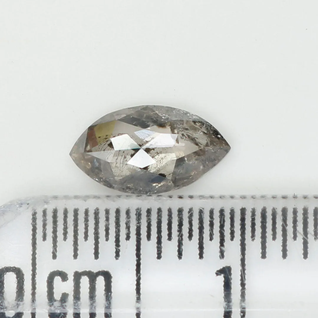 0.54 CT Natural Loose Marquise Shape Diamond Salt And Pepper Marquise Rose Cut Diamond 7.80 MM Black Grey Color Marquise Cut Dia