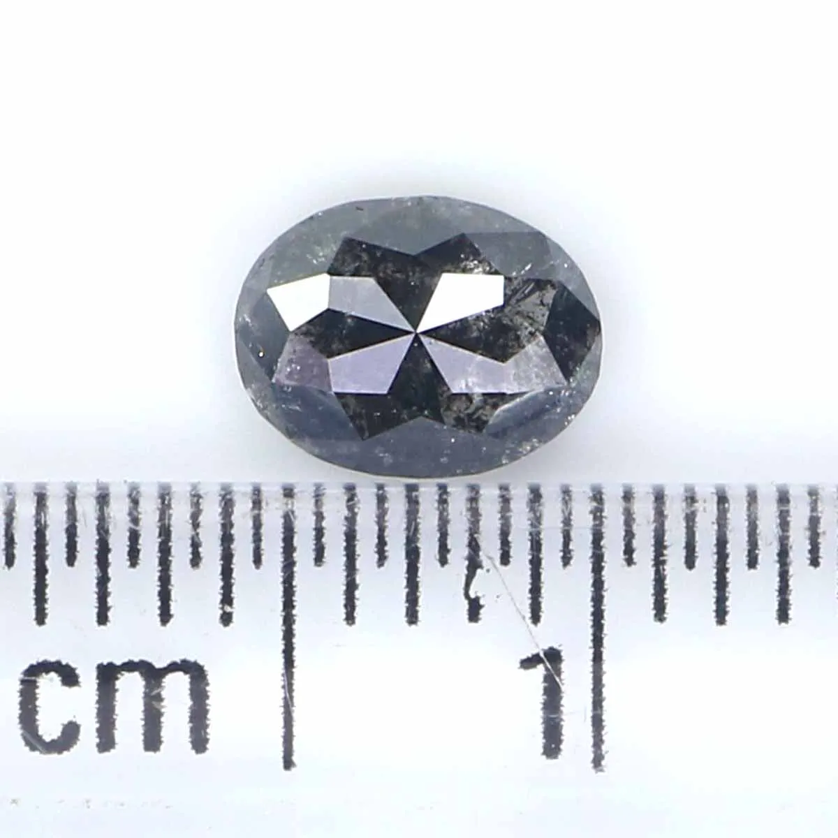 0.54 CT Natural Loose Oval Shape Diamond Salt And Pepper Oval Shape Diamond 5.95 MM Natural Black Grey Color Oval Rose Cut Diamo