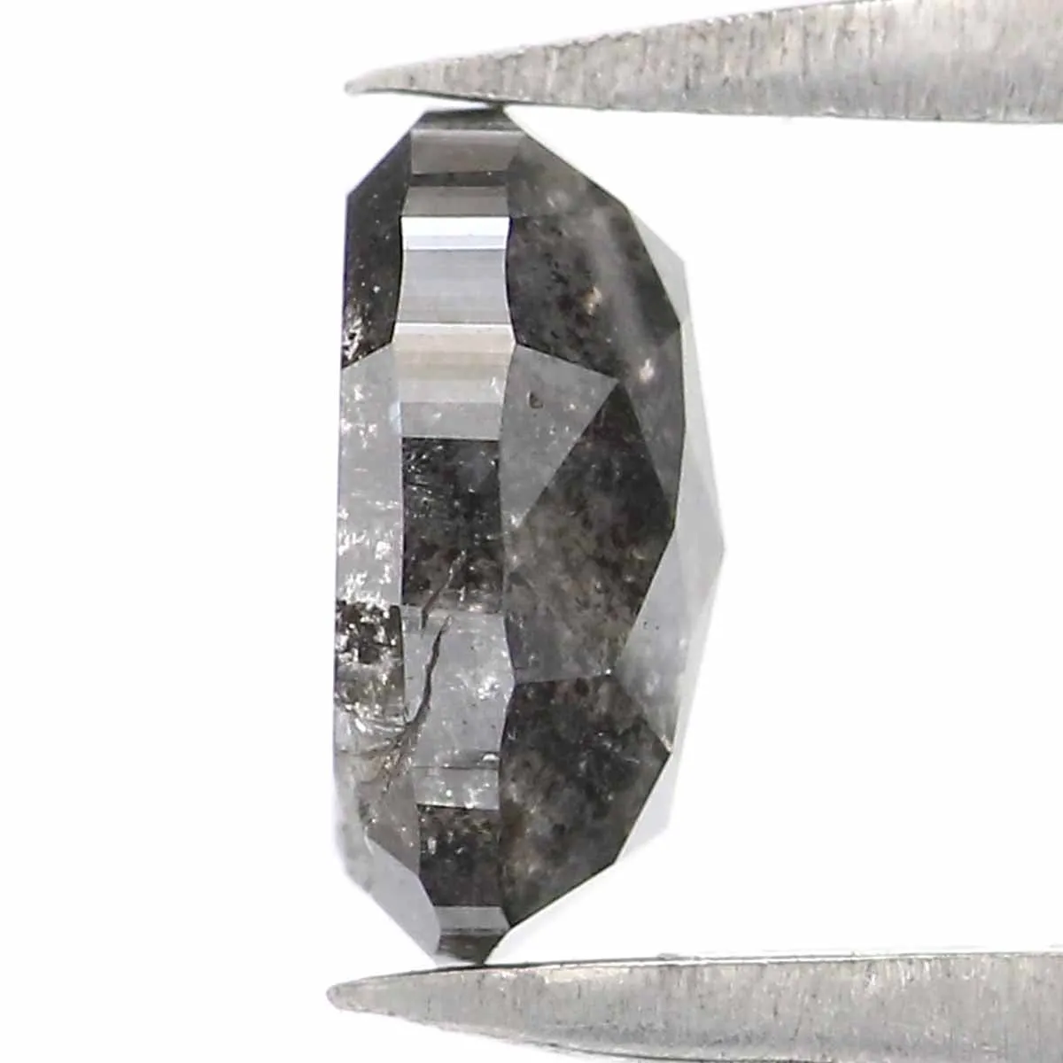 0.77 CT Natural Loose Oval Shape Diamond Salt And Pepper Oval Cut Diamond 6.25 MM Natural Black Grey Diamond Oval Rose Cut Diamo