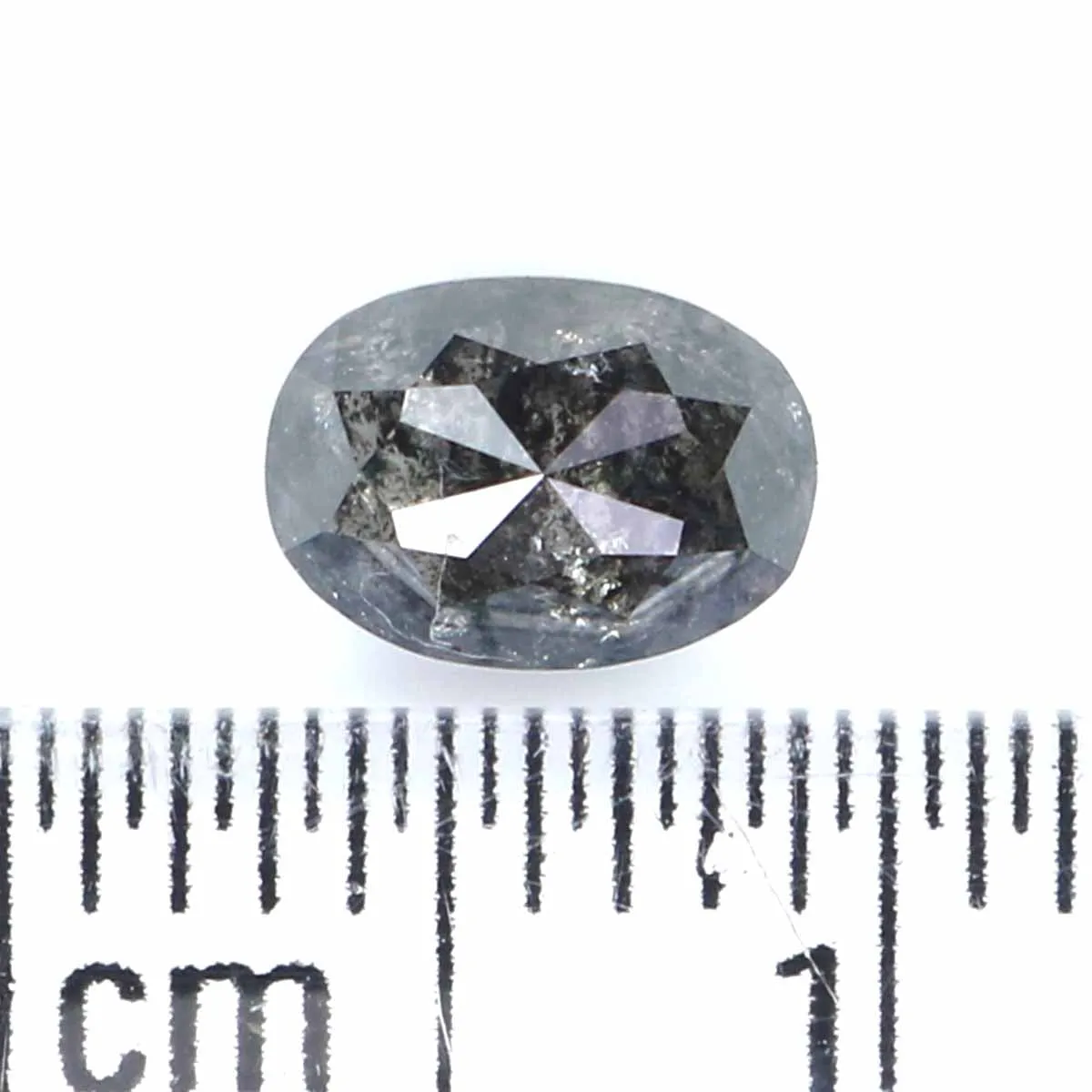 0.77 CT Natural Loose Oval Shape Diamond Salt And Pepper Oval Cut Diamond 6.25 MM Natural Black Grey Diamond Oval Rose Cut Diamo