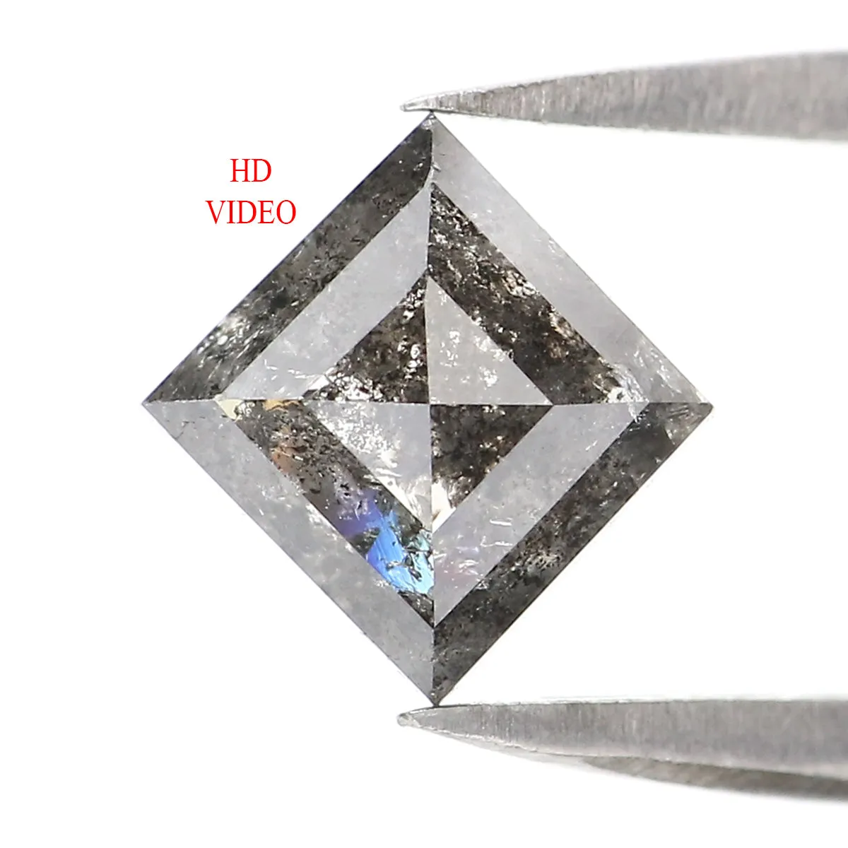 0.88 CT Natural Loose Kite Shape Diamond Salt And Pepper Kite Shape Diamond 7.80 MM Natural Black Grey Color Kite Rose Cut Diamo