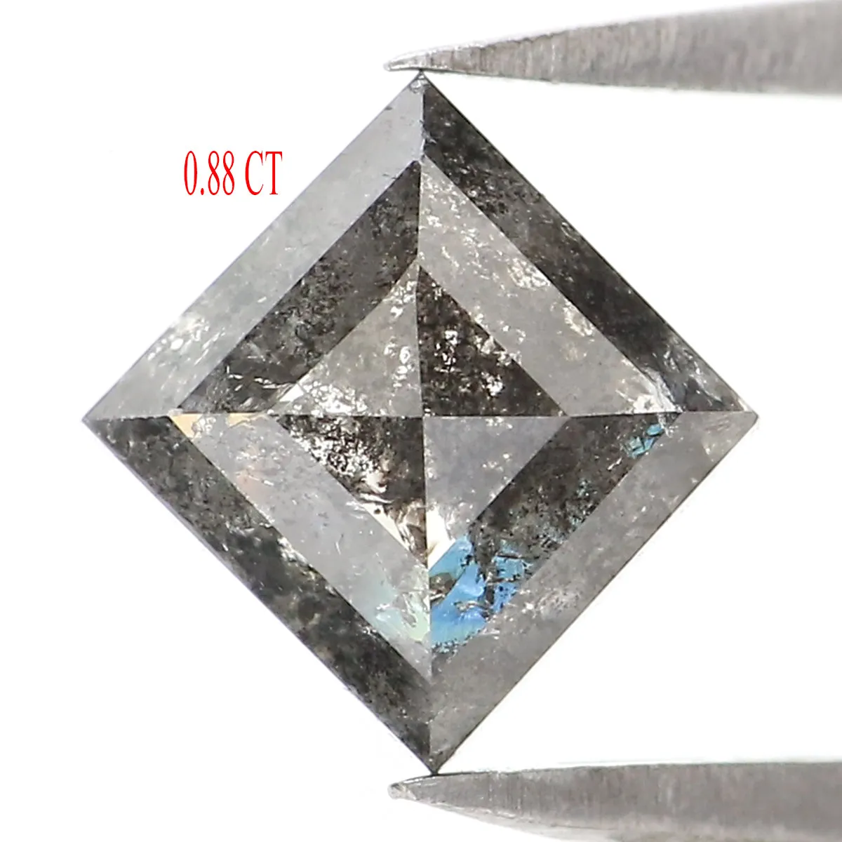 0.88 CT Natural Loose Kite Shape Diamond Salt And Pepper Kite Shape Diamond 7.80 MM Natural Black Grey Color Kite Rose Cut Diamo