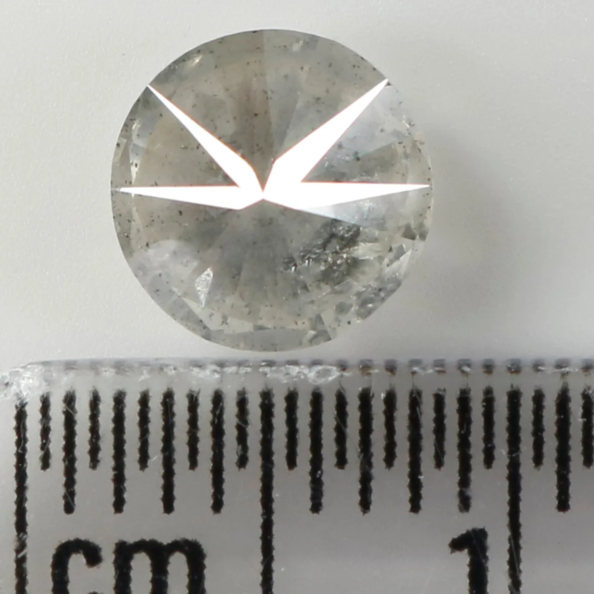 1.06 CT Natural Loose Round Shape Diamond Salt And Pepper Round Cut Diamond 6.60 MM Natural Grey Color Round Brilliant Cut Diamo