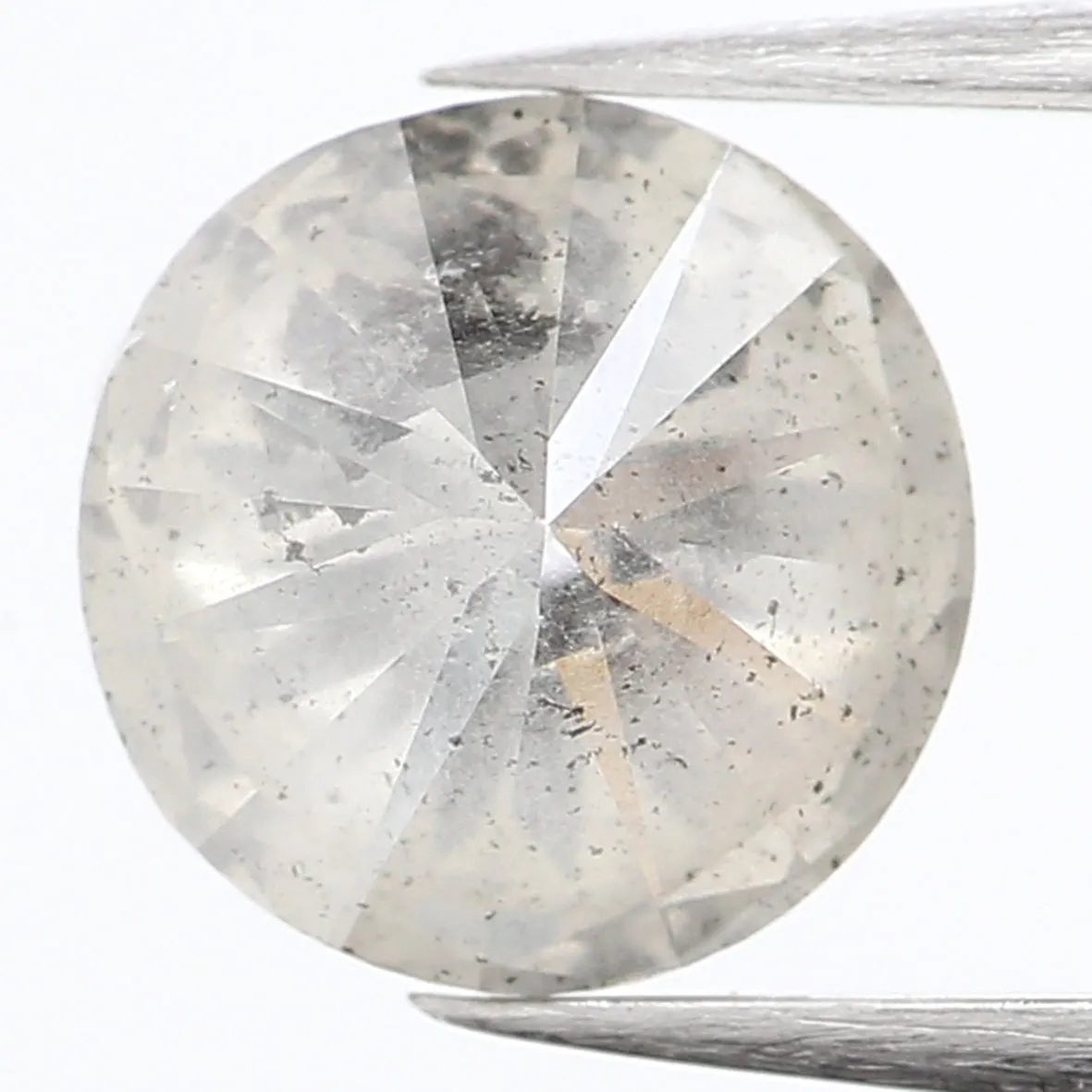 1.06 CT Natural Loose Round Shape Diamond Salt And Pepper Round Cut Diamond 6.60 MM Natural Grey Color Round Brilliant Cut Diamo