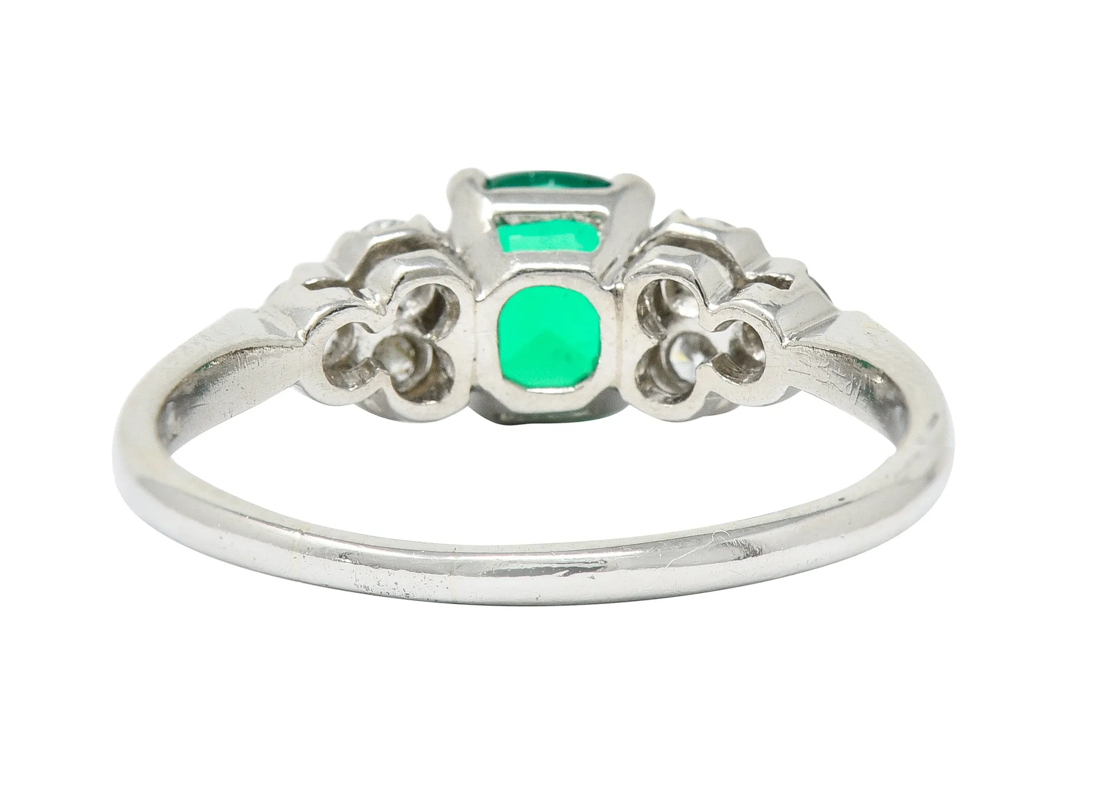 1950's Shreve Crump & Low 0.83 CTW Emerald Diamond Platinum Ring