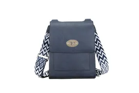 21600- Crossbody Bag with Fabric Strap - Navy