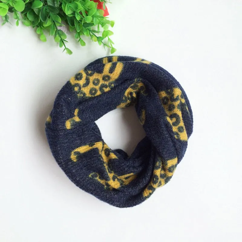 3 Colors Toddler Baby Boy Girls Warm Scarf Neckerchief Cat Pattern Imitation Cute Infant Scaves SM6