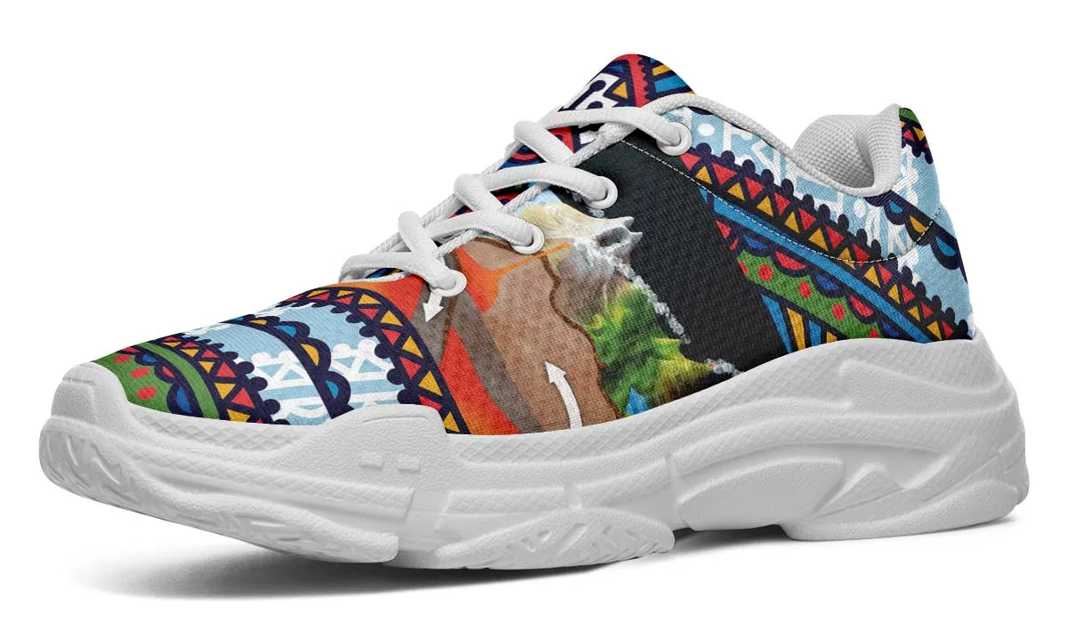 Abstract Tectonic Plates Chunky Sneakers