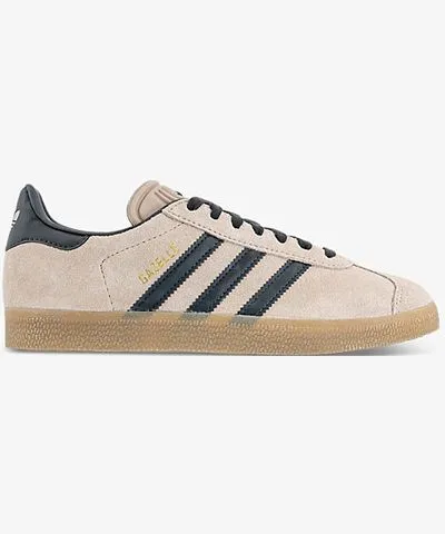 adidas Mens Wonder Taupe Nightindigo Gazelle brand-stripe suede low-top trainers