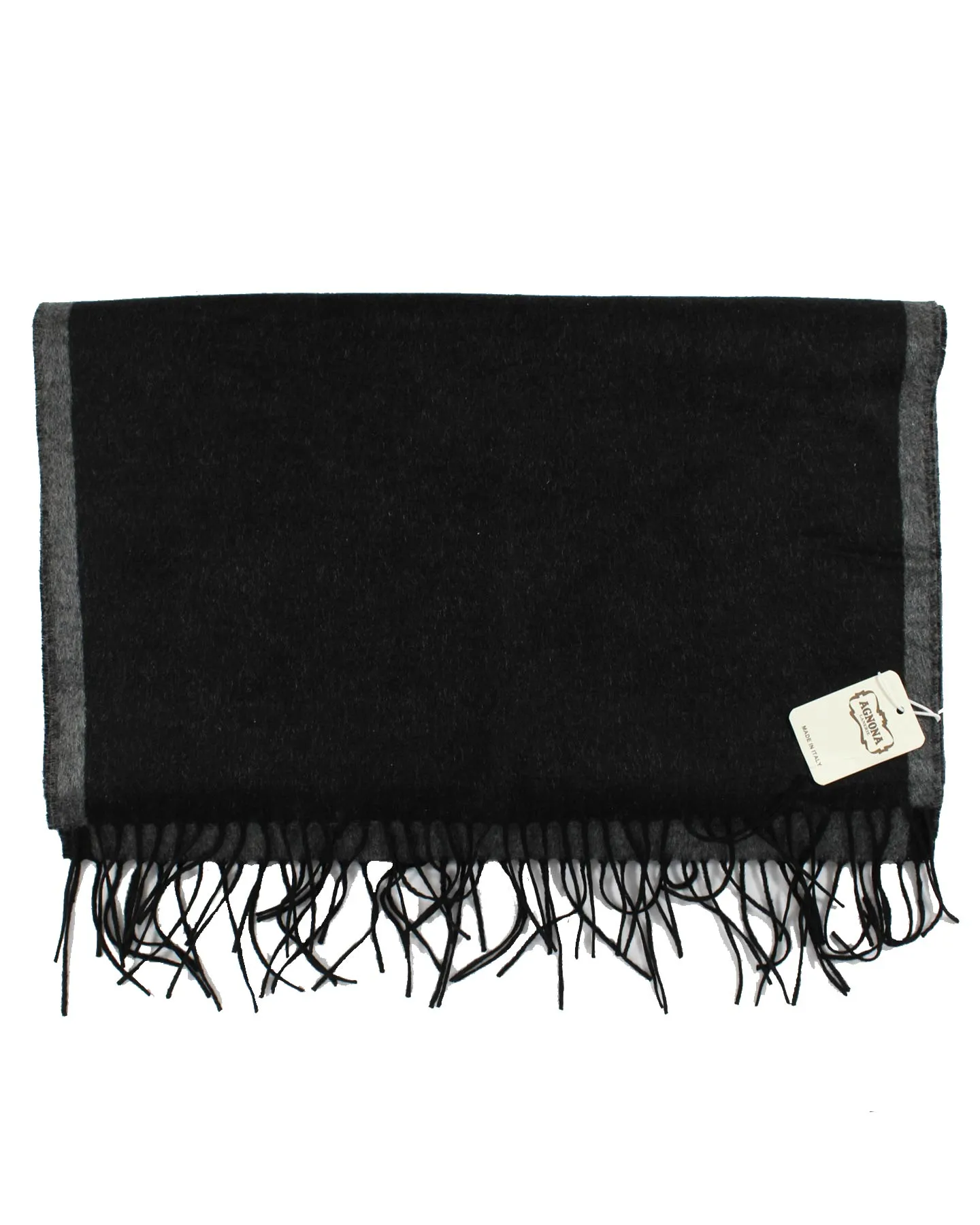 Agnona Scarf Black Gray - Luxury Silk Shawl SALE