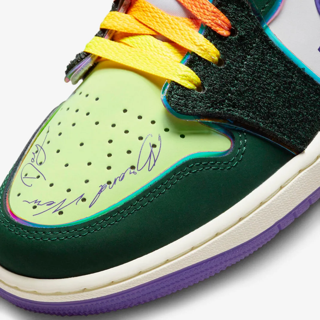 Air Jordan 1 Low OG Doernbecher Gorge Green Court Purple Barely Volt Sail FD9665-351