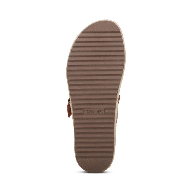  Alyssa Platform Espadrille Slide Sandal in Cognac CLOSEOUTS  