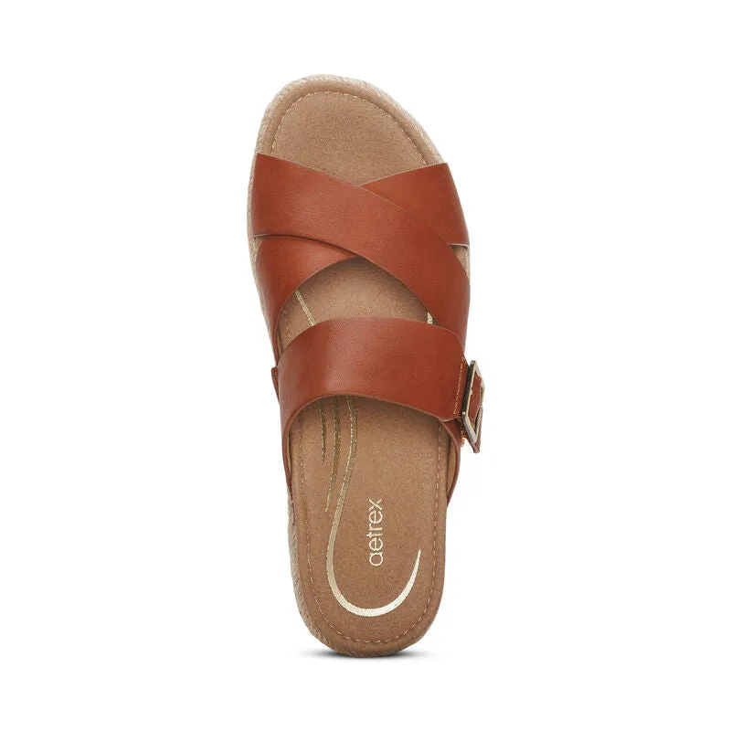  Alyssa Platform Espadrille Slide Sandal in Cognac CLOSEOUTS  