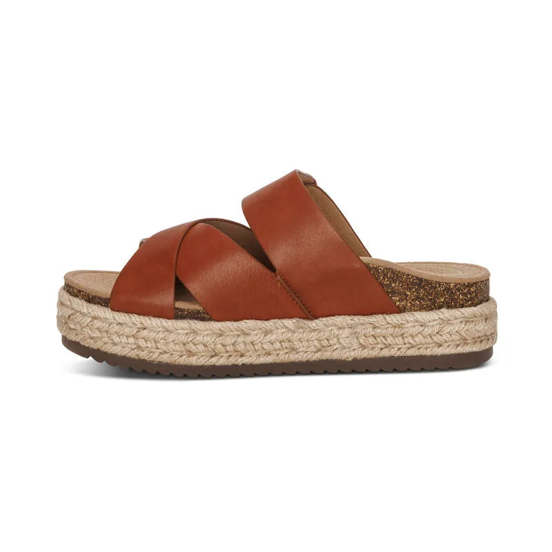  Alyssa Platform Espadrille Slide Sandal in Cognac CLOSEOUTS  