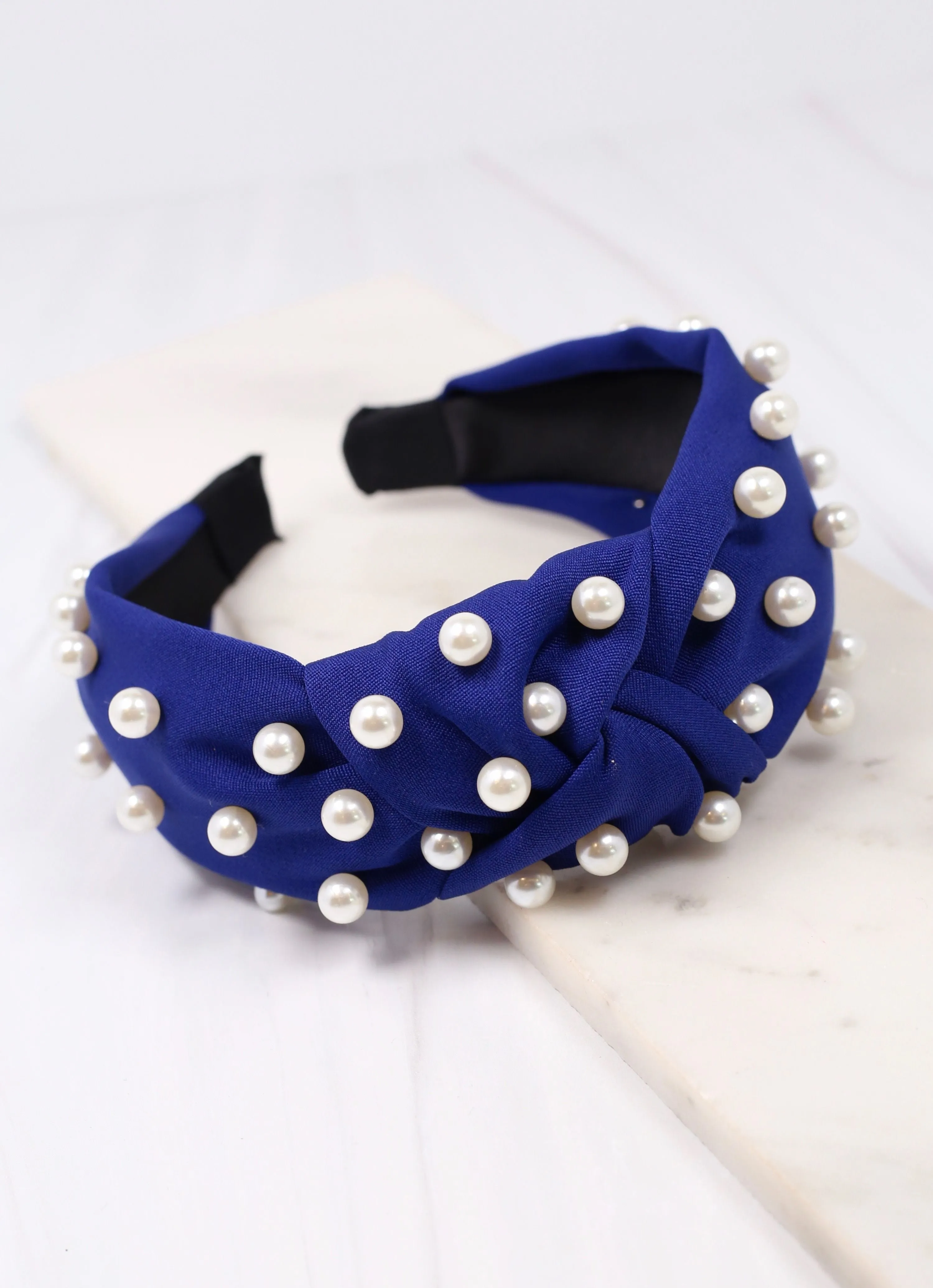 Apollo Headband with Pearls NAVY