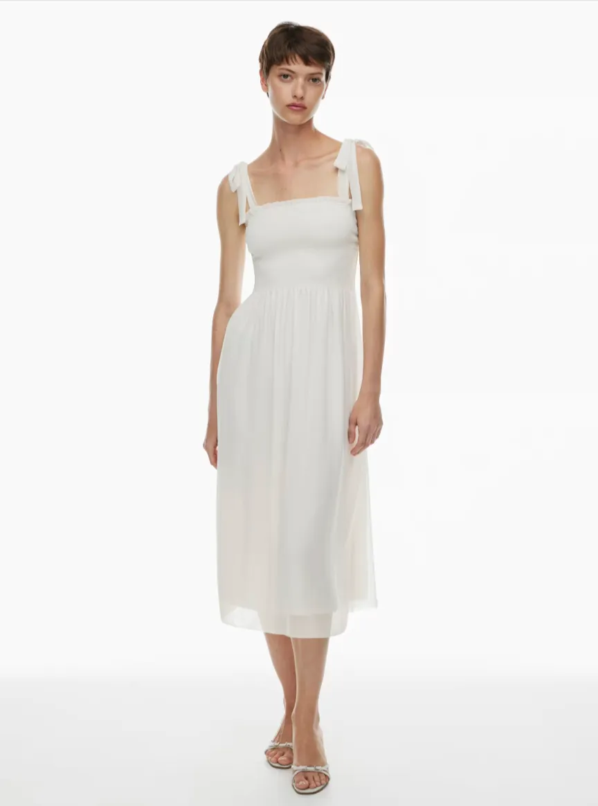 Aritzia Wilfred Smocked Midi Dress