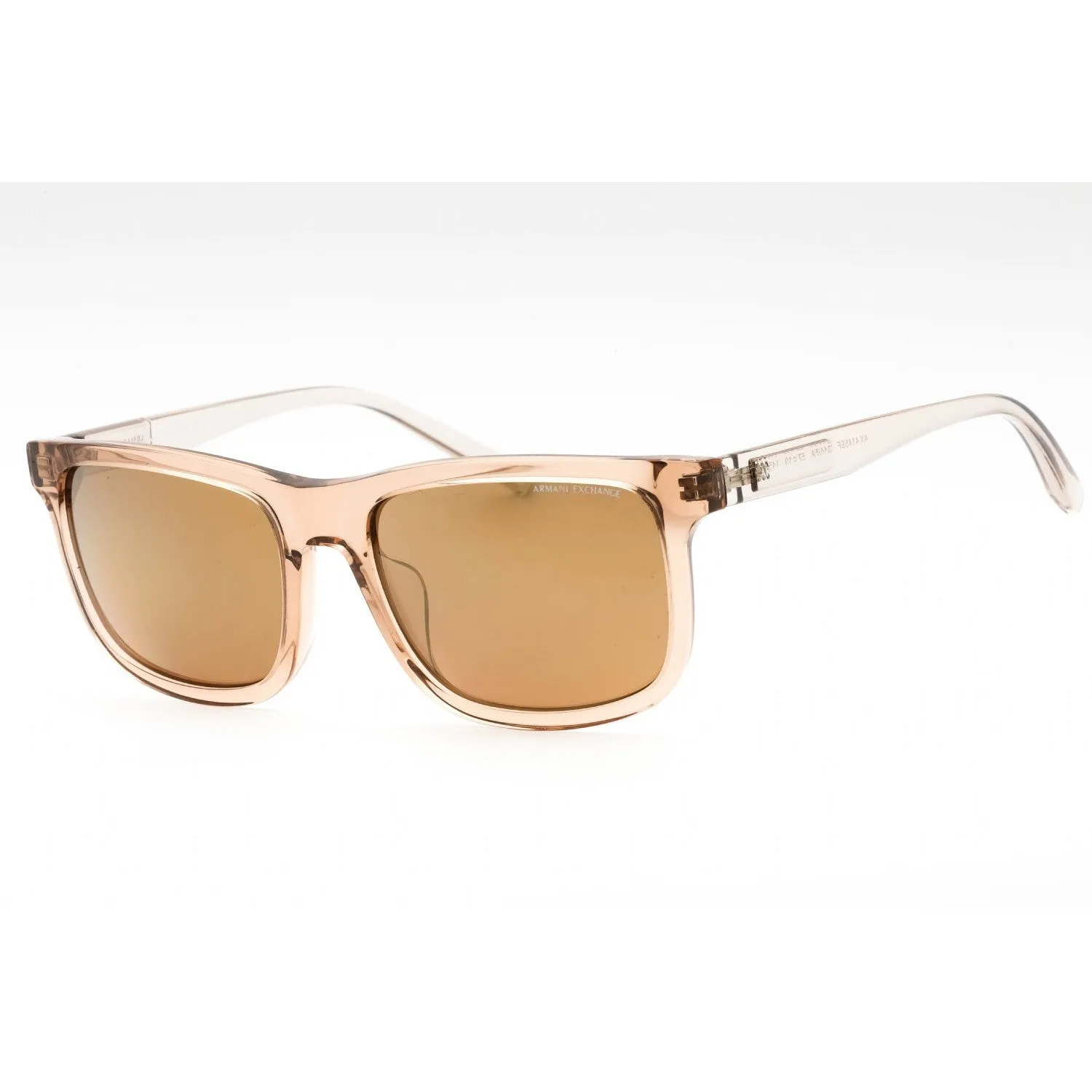 Armani Exchange 0AX2048S Sunglasses Shiny Transparent Brown/Brown Mirrored Gold Polari