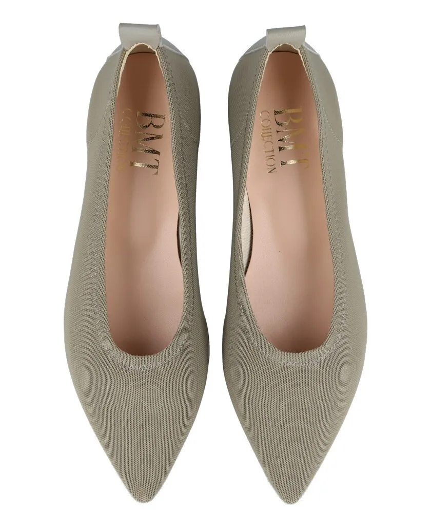 Barminton 10010 Elegant taupe low-heeled shoe