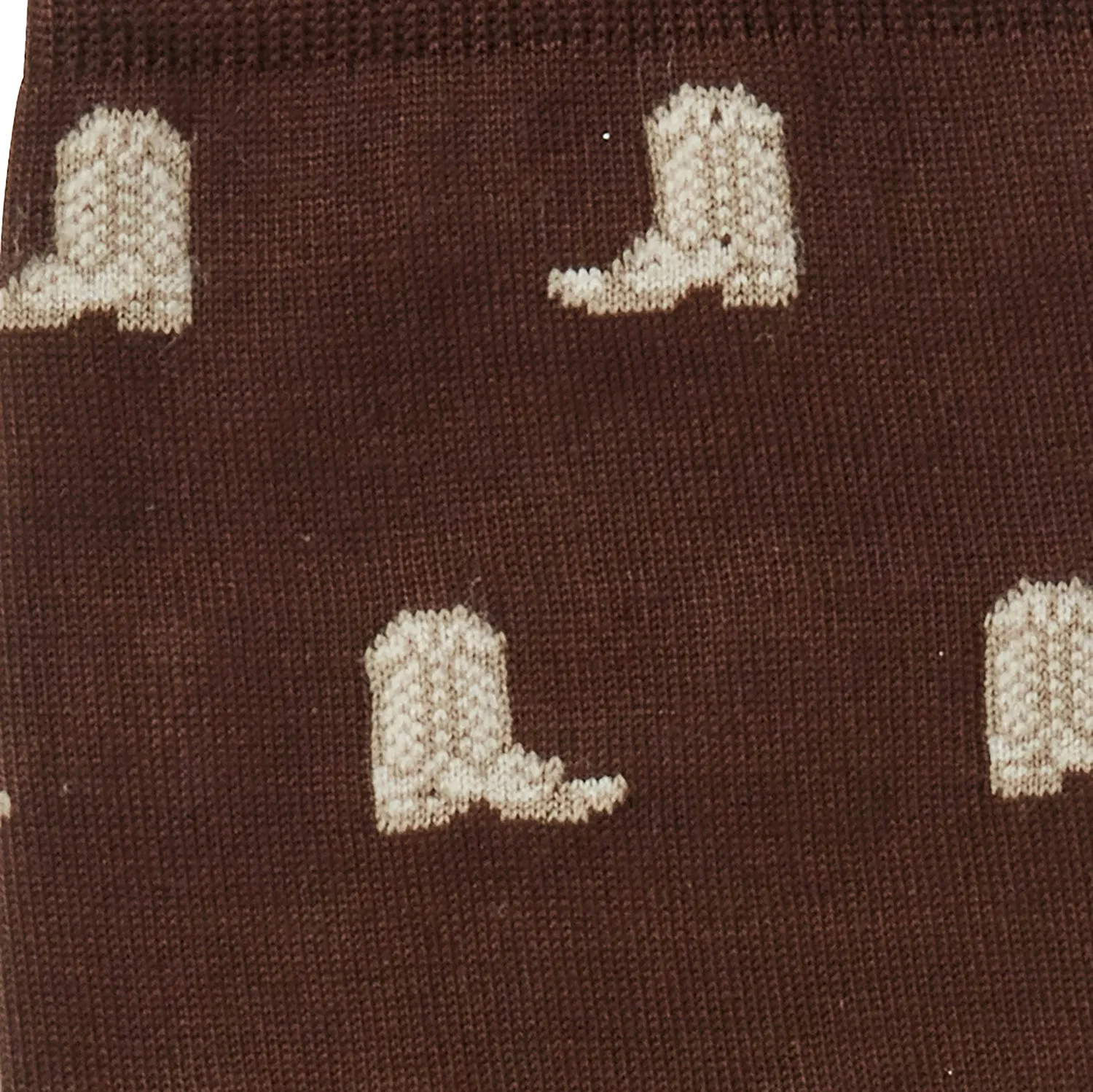 Boot Print Dress Socks :: Chocolate