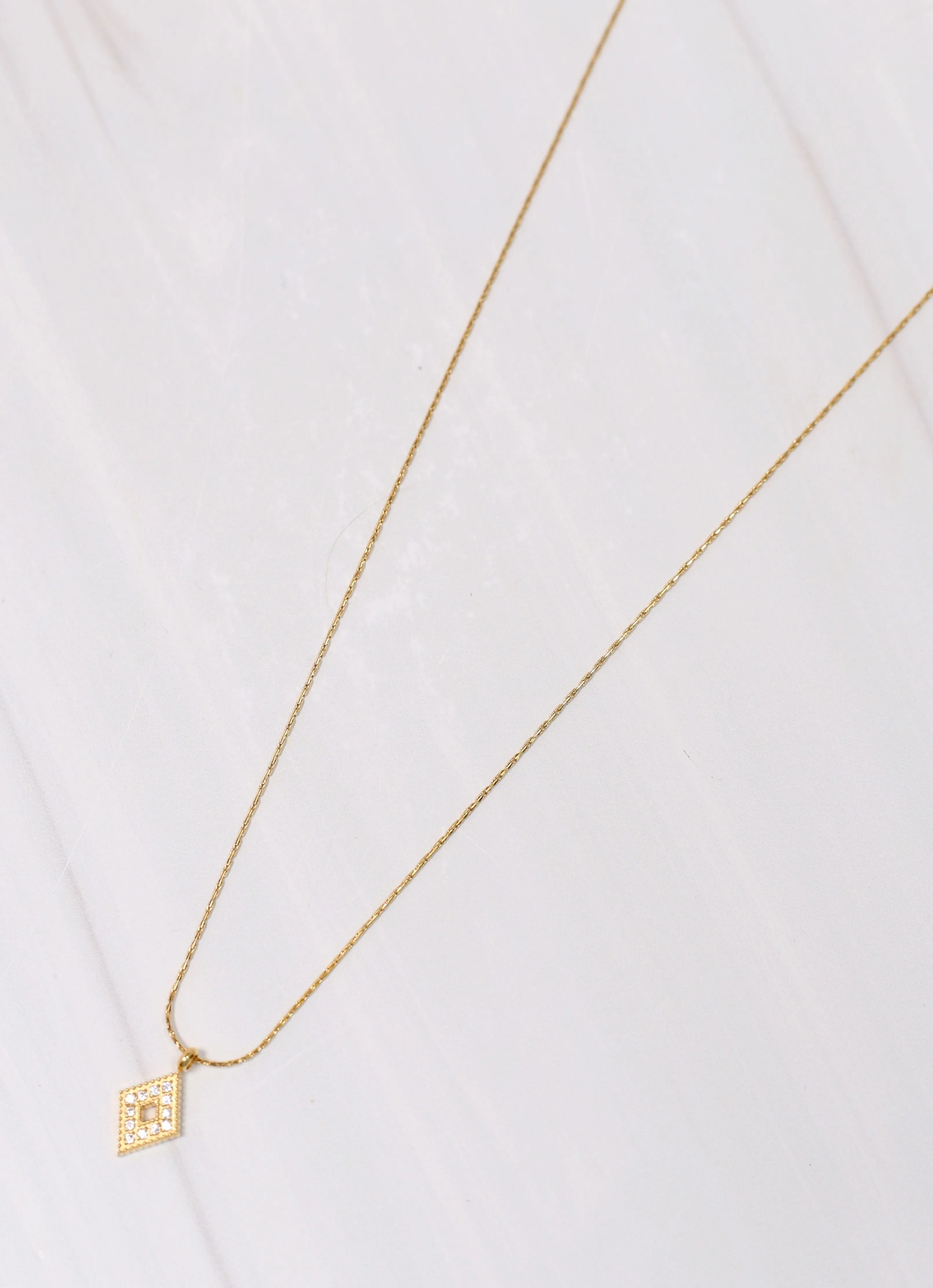 Bredenbury CZ Charm Necklace GOLD