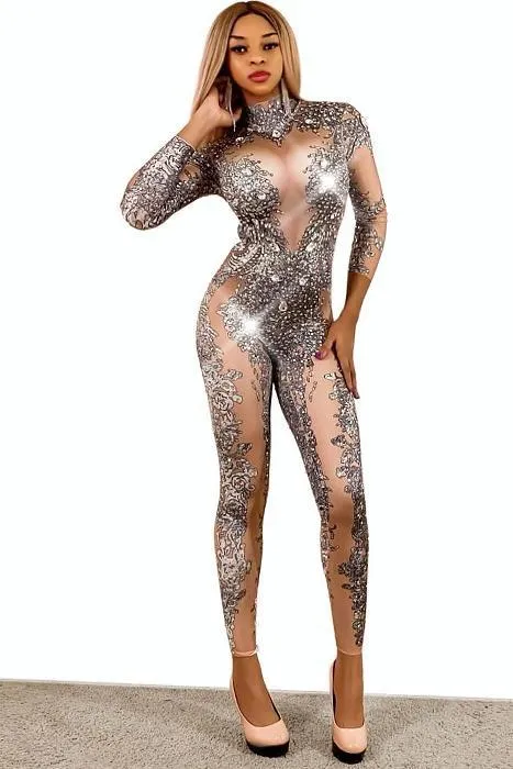 Bree Grey Diamante Bodysuit