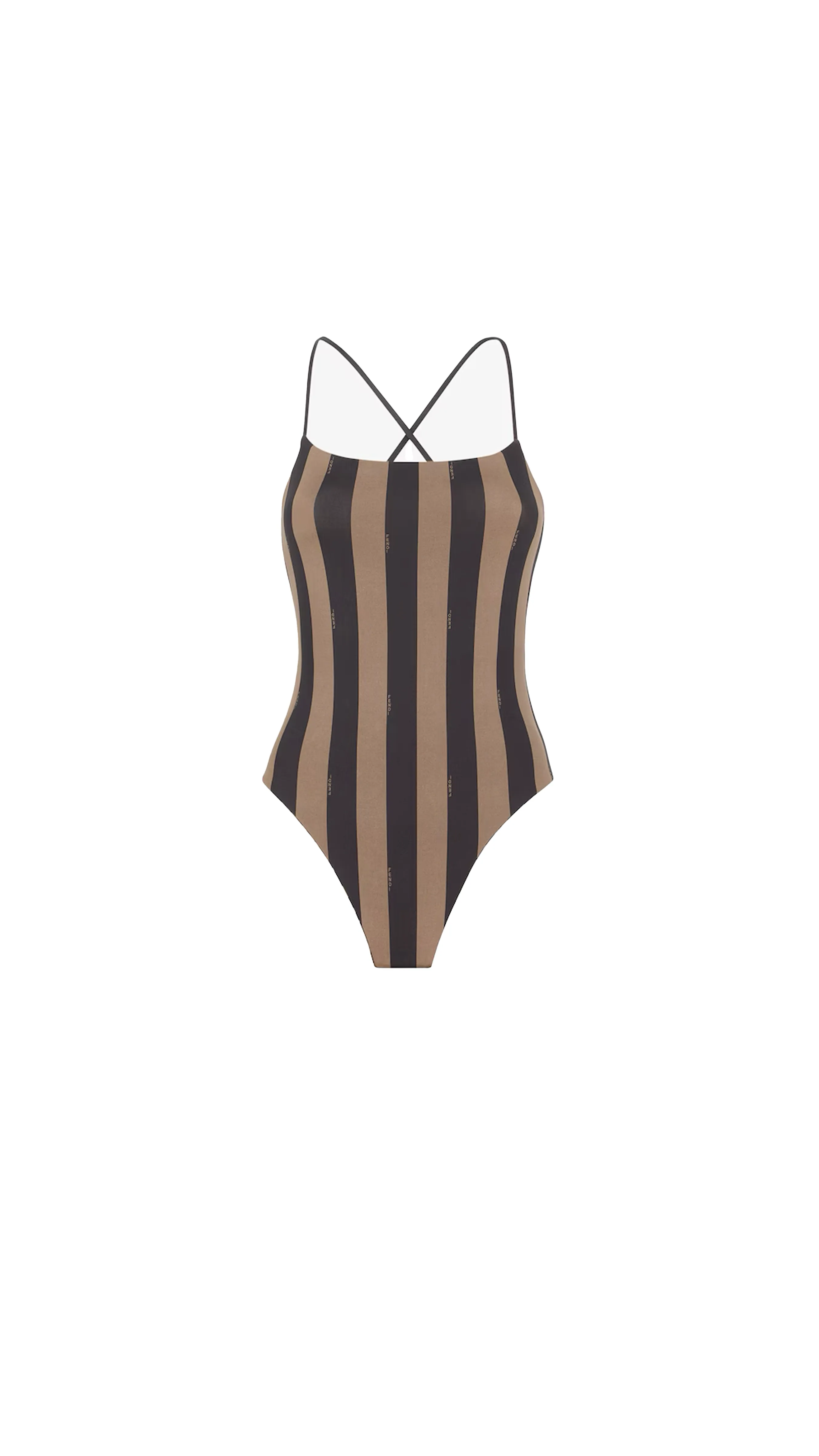 Brown Lycra Reversible Swimsuit - Brown