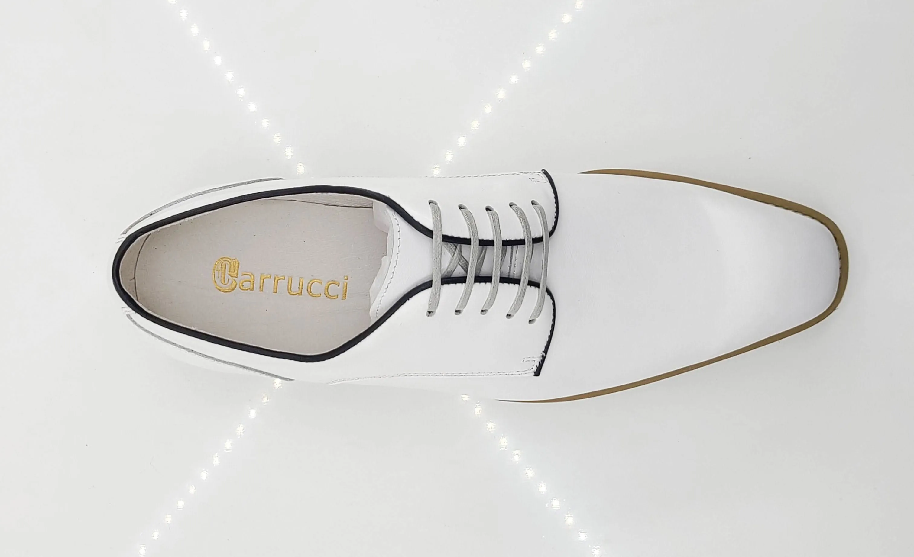 Burnished Calfskin Lace-Up Shoe White