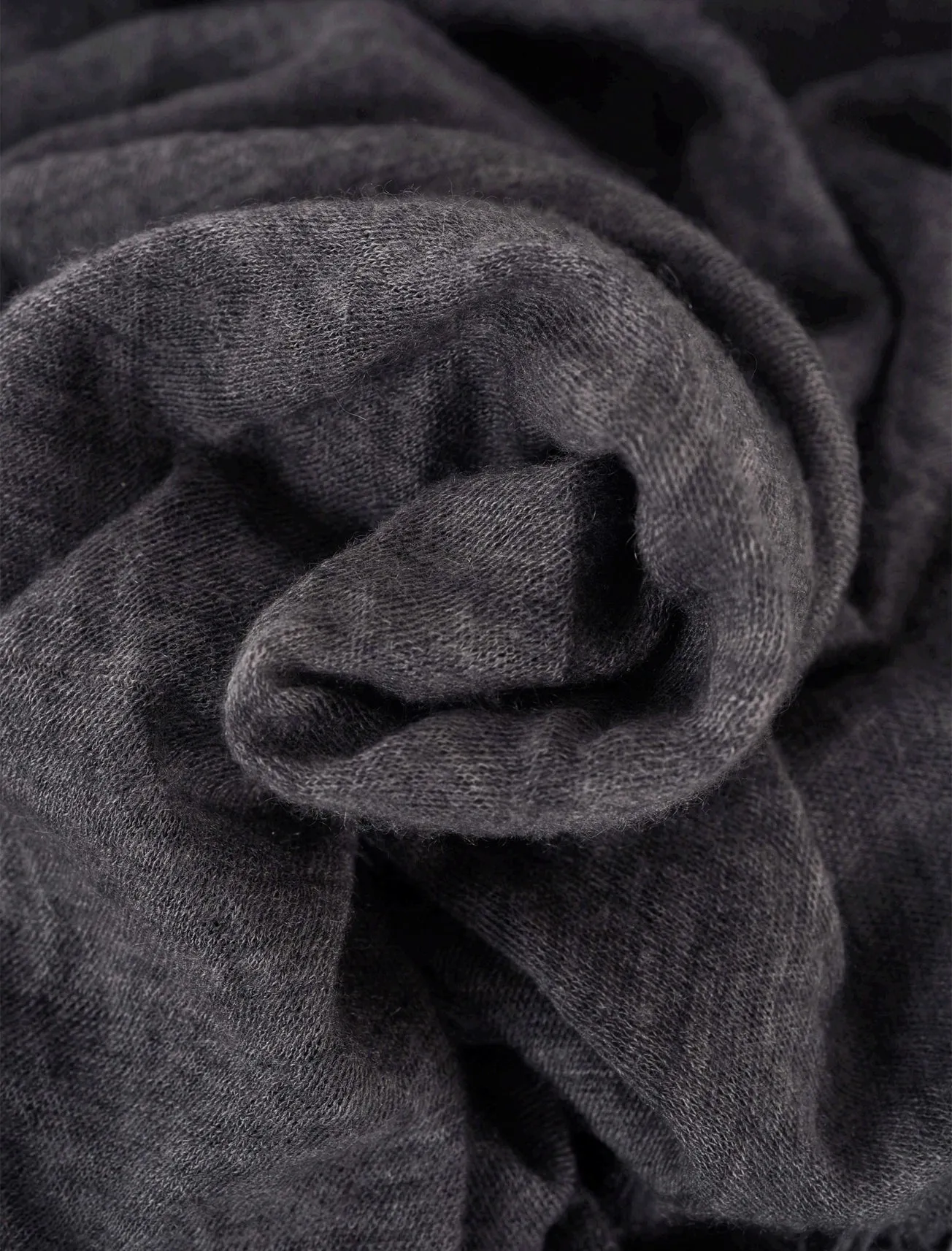 Cashmere Love Scarf, Hand-Dyed Black