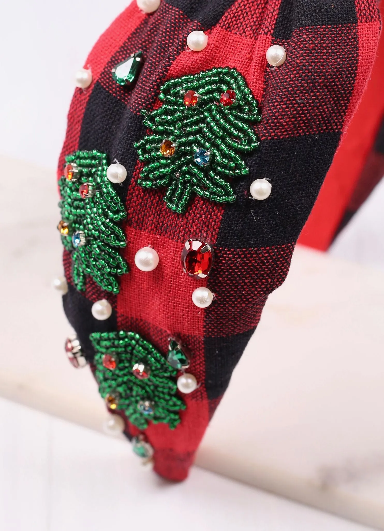 Christmas Tree Farm Headband RED BLACK