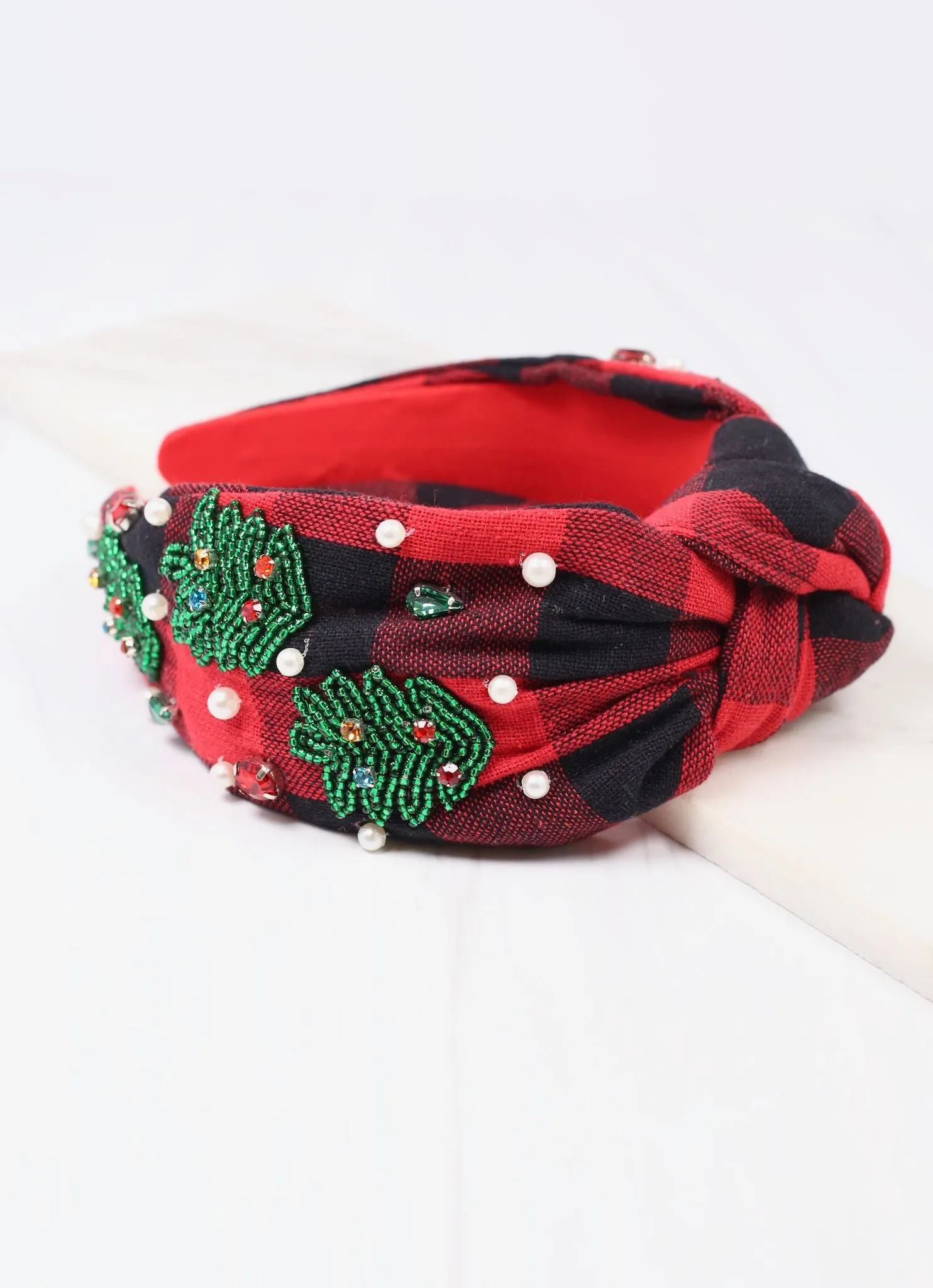 Christmas Tree Farm Headband RED BLACK