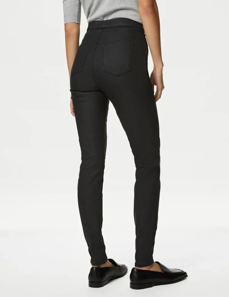 Coated High Waisted Jeggings