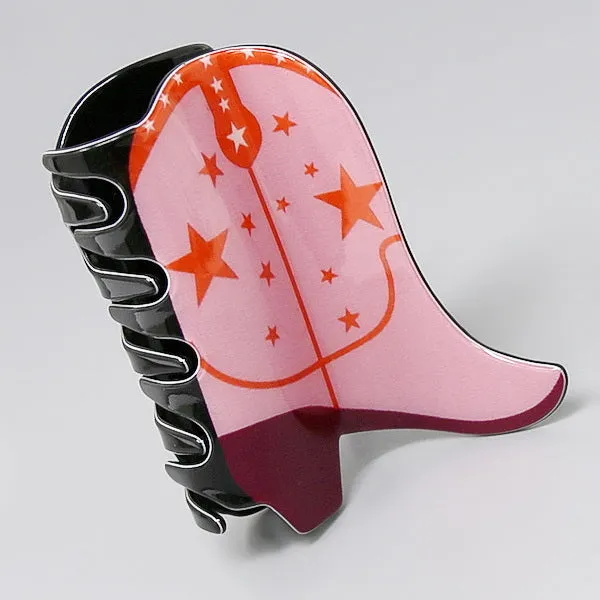 Cowgirl Boot Acrylic Hair Clip