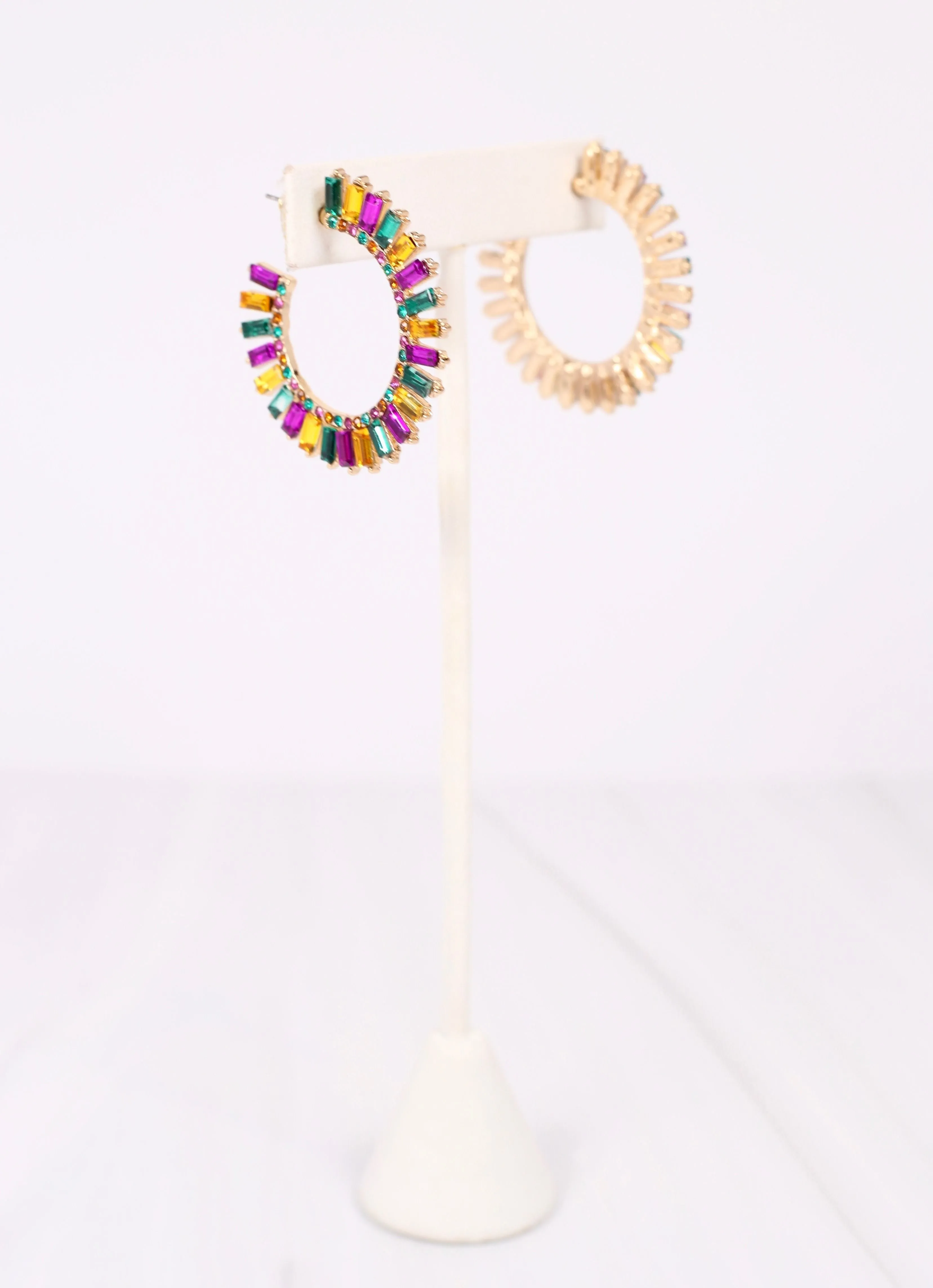 Crane Stone Hoop Earring MULTI