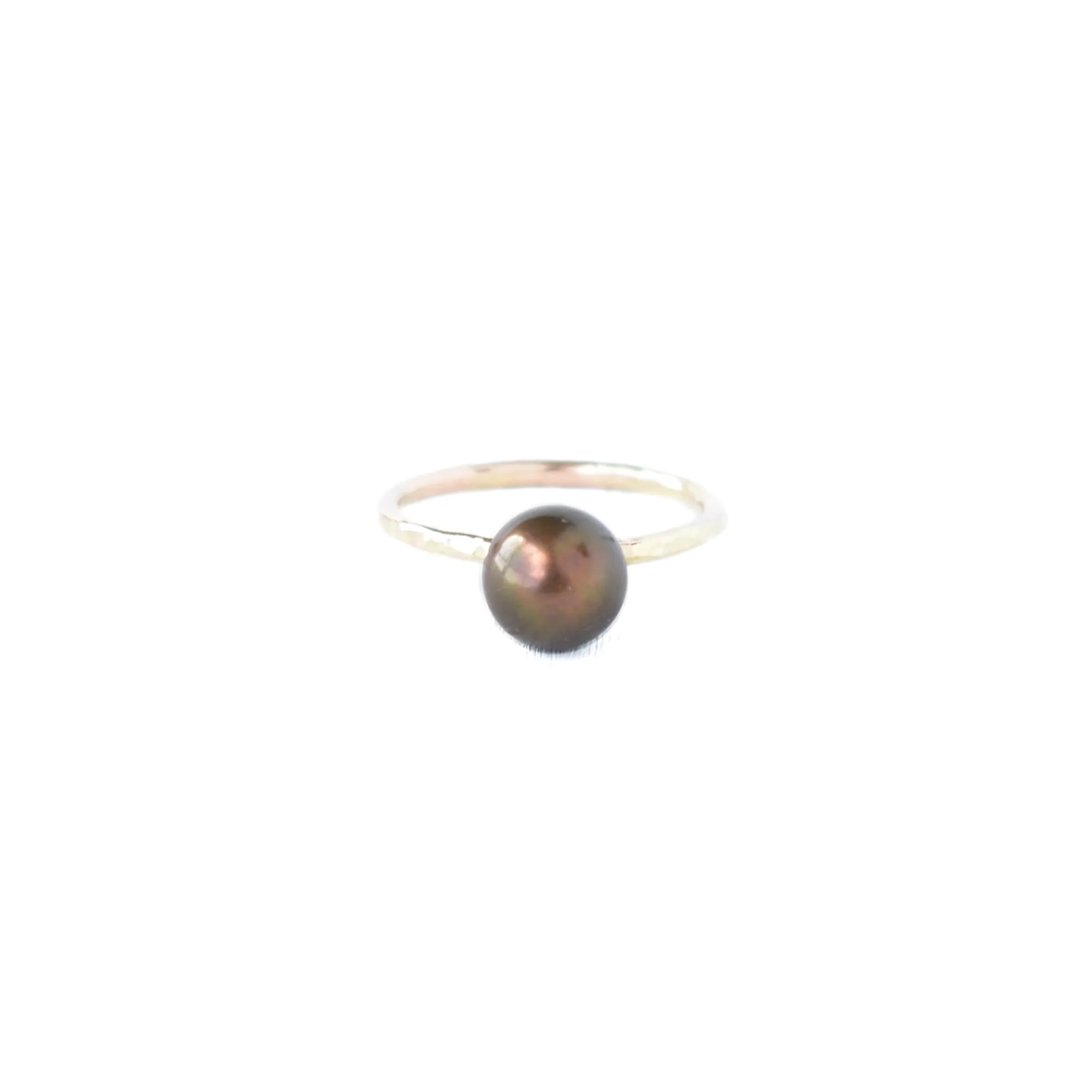 Dainty Brown Pearl Kahi Stacking Ring - Limited Quantity