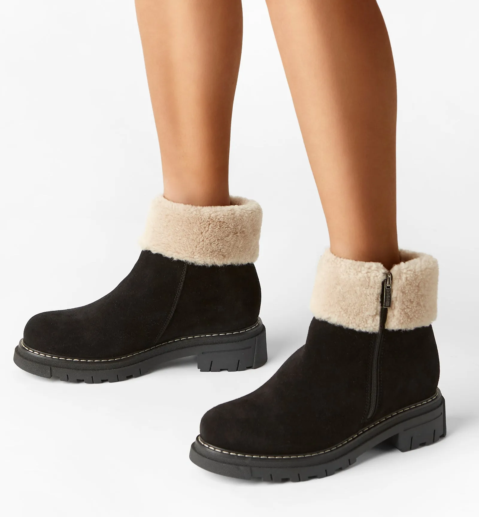 DECLAN SHEARLING-LINED SUEDE BOOTIE