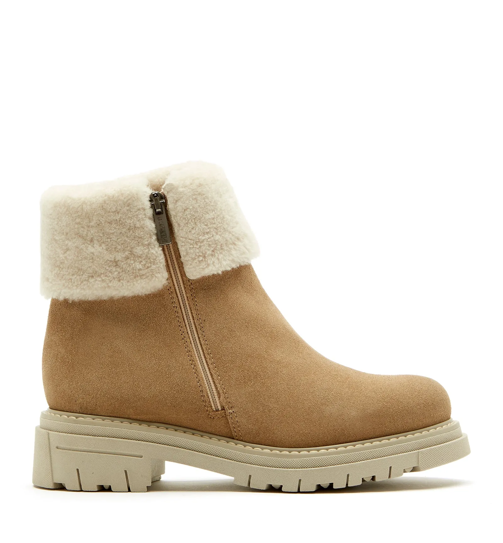 DECLAN SHEARLING-LINED SUEDE BOOTIE