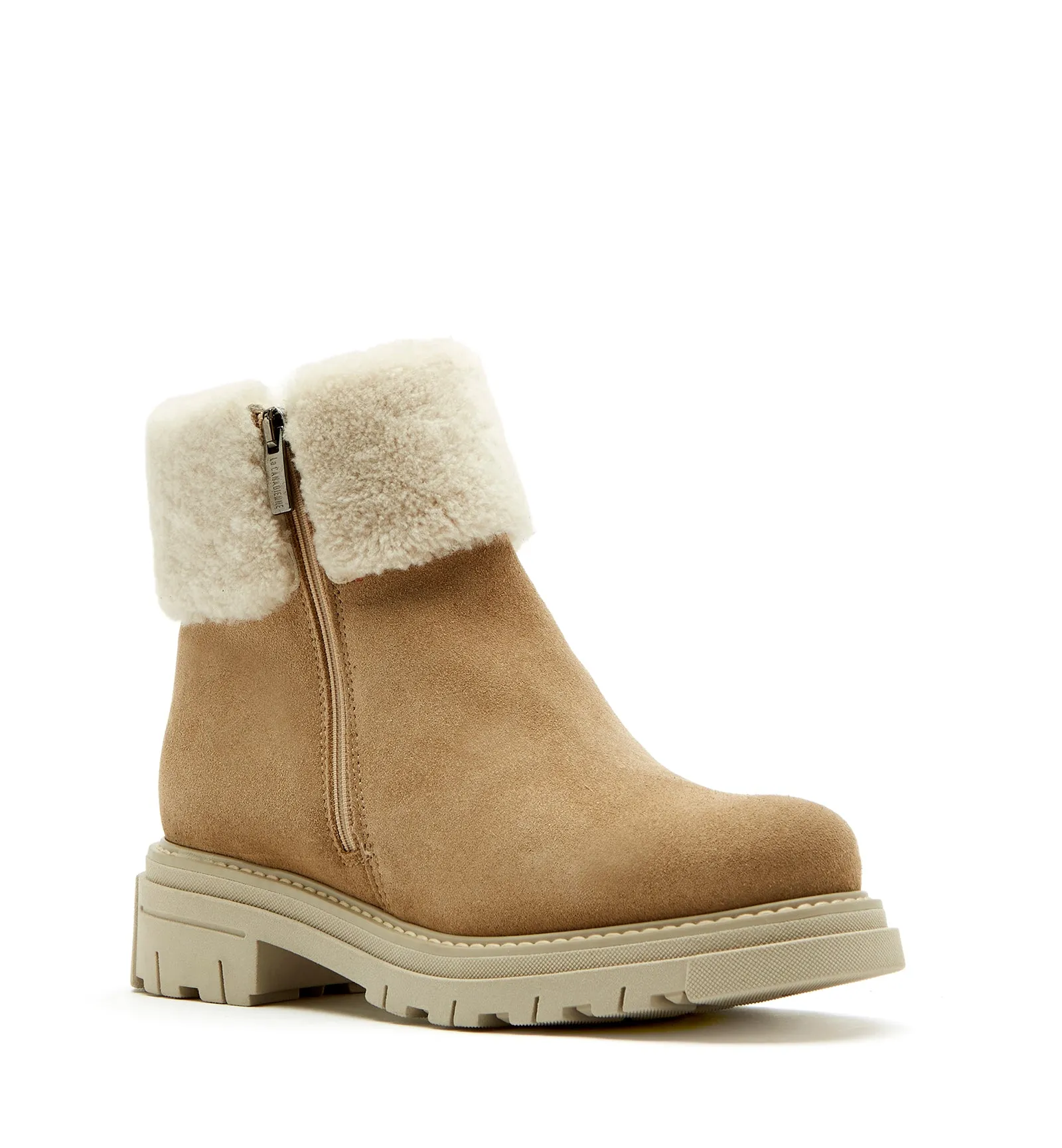 DECLAN SHEARLING-LINED SUEDE BOOTIE