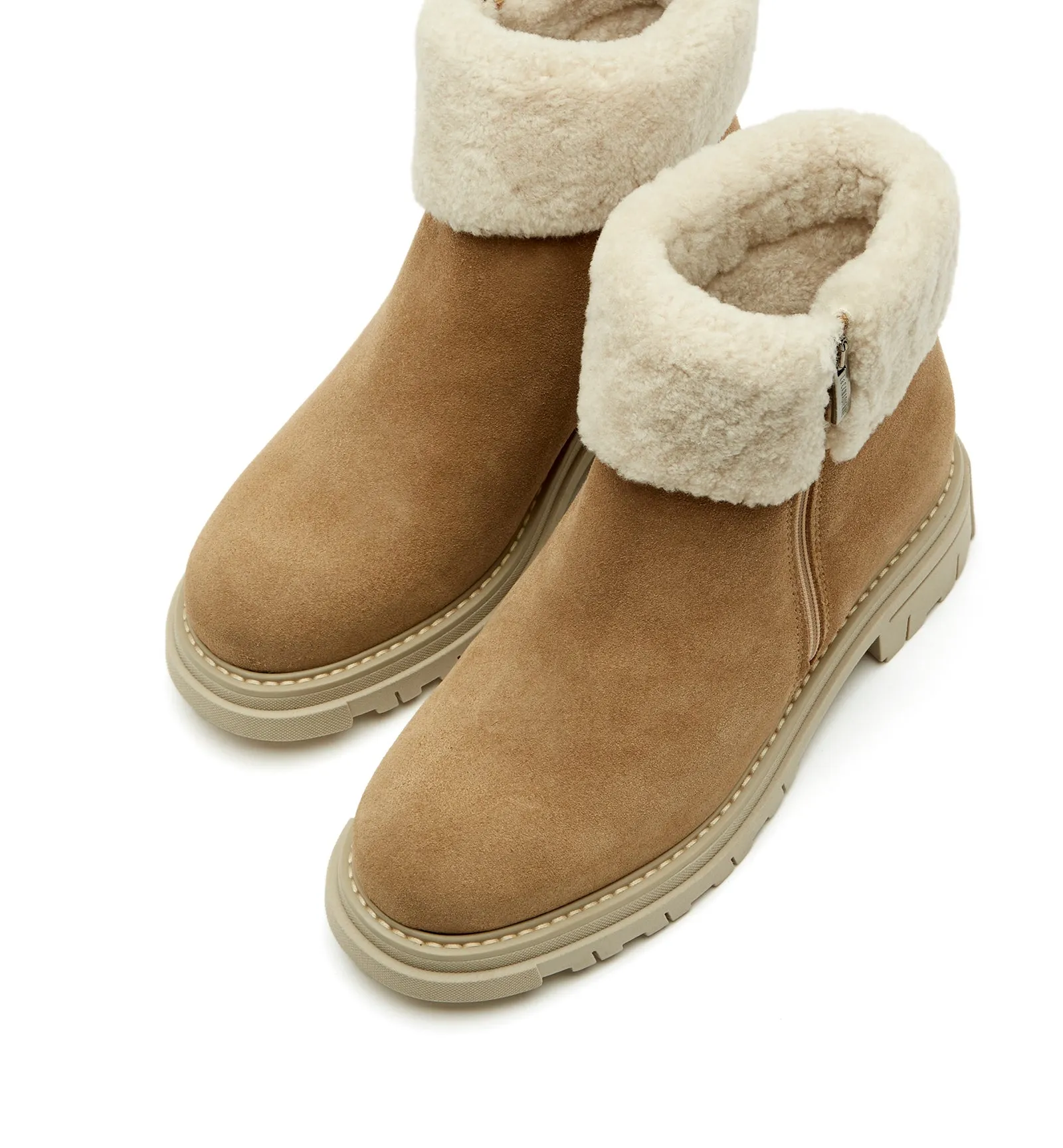 DECLAN SHEARLING-LINED SUEDE BOOTIE