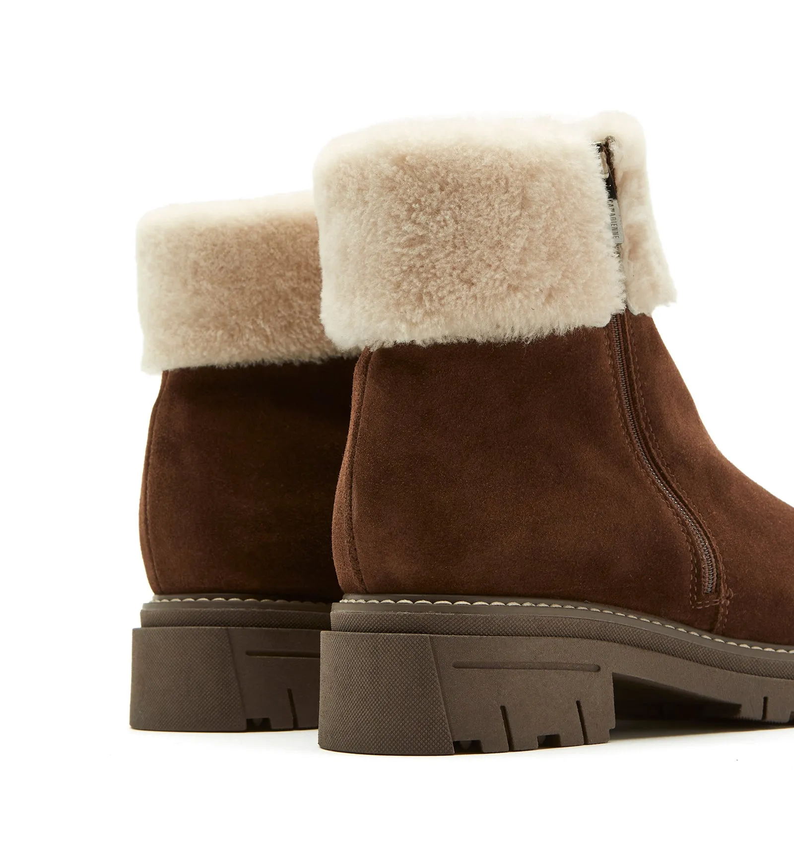 DECLAN SHEARLING-LINED SUEDE BOOTIE