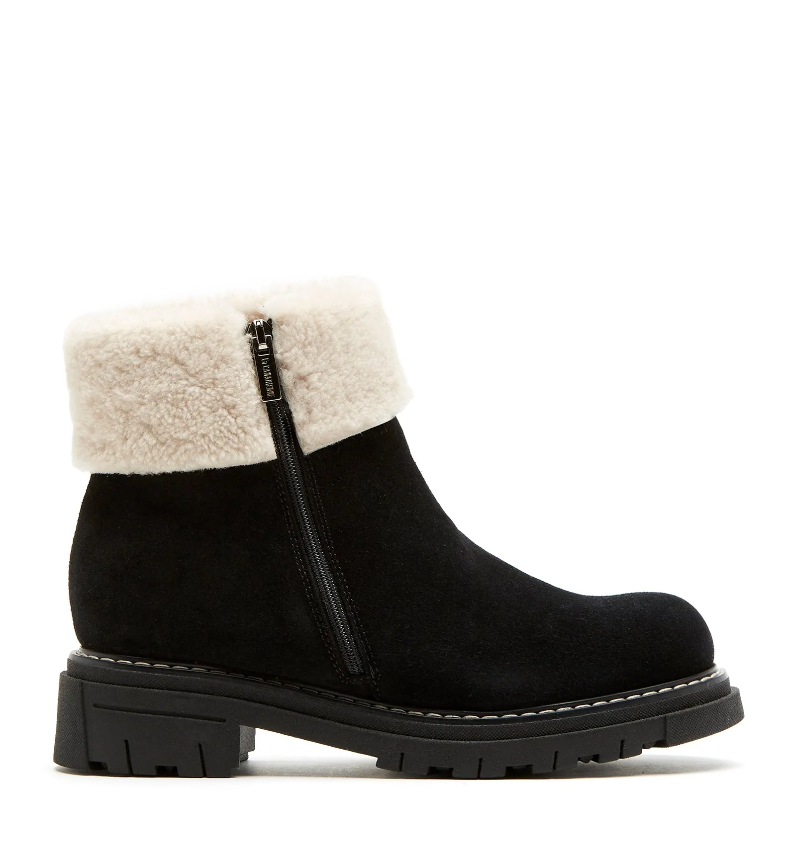 DECLAN SHEARLING-LINED SUEDE BOOTIE