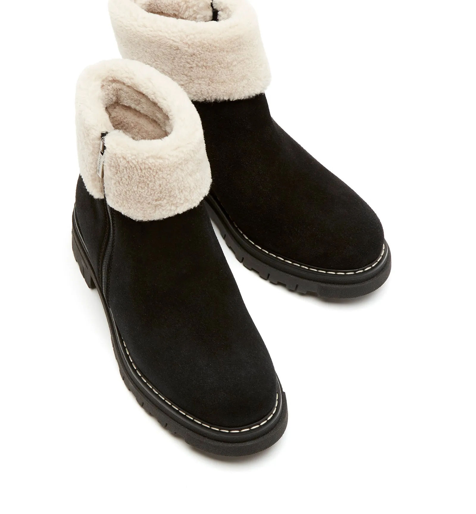 DECLAN SHEARLING-LINED SUEDE BOOTIE