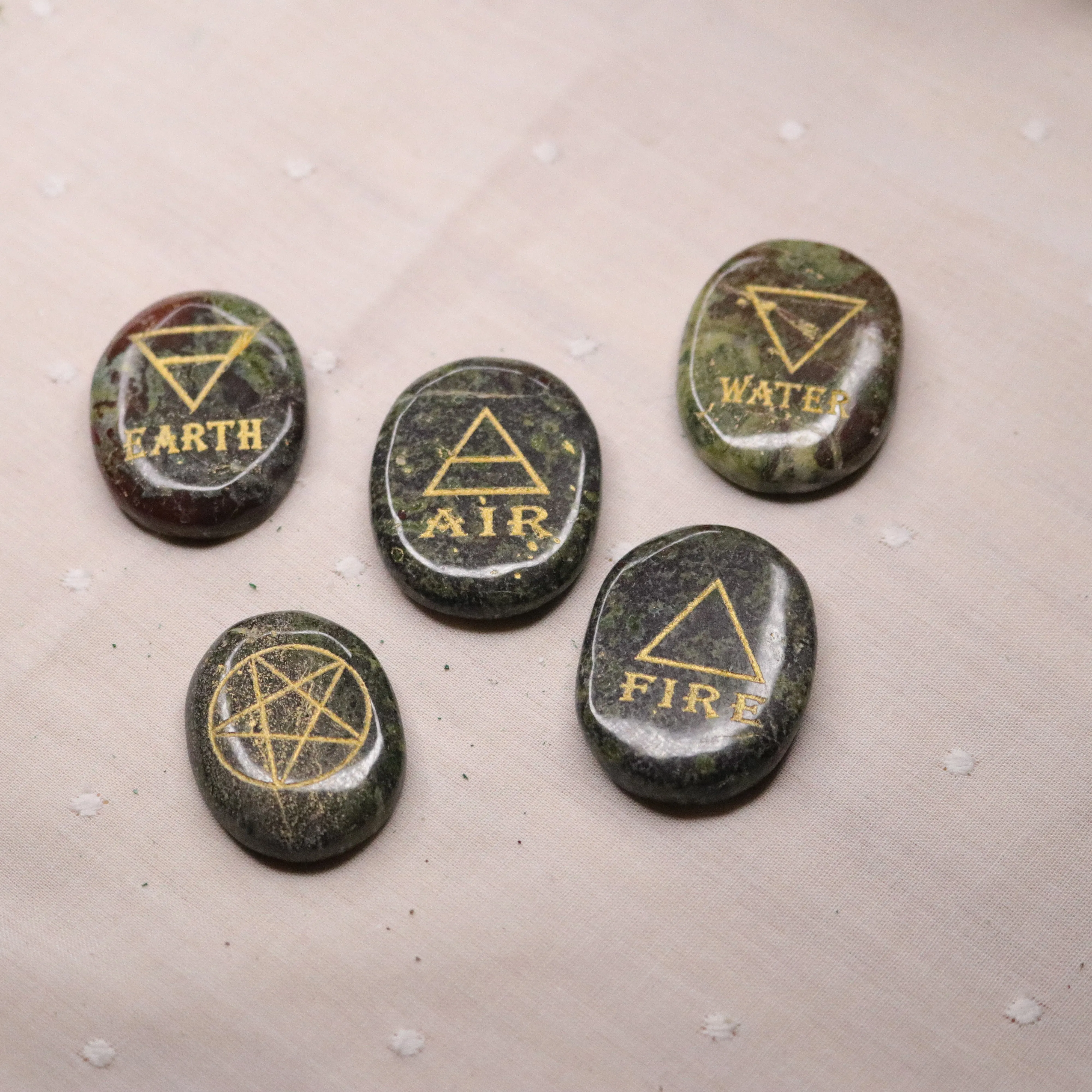 Dragon's Blood Element Stone Set ~ Earth, Air, Fire, Water, Ether