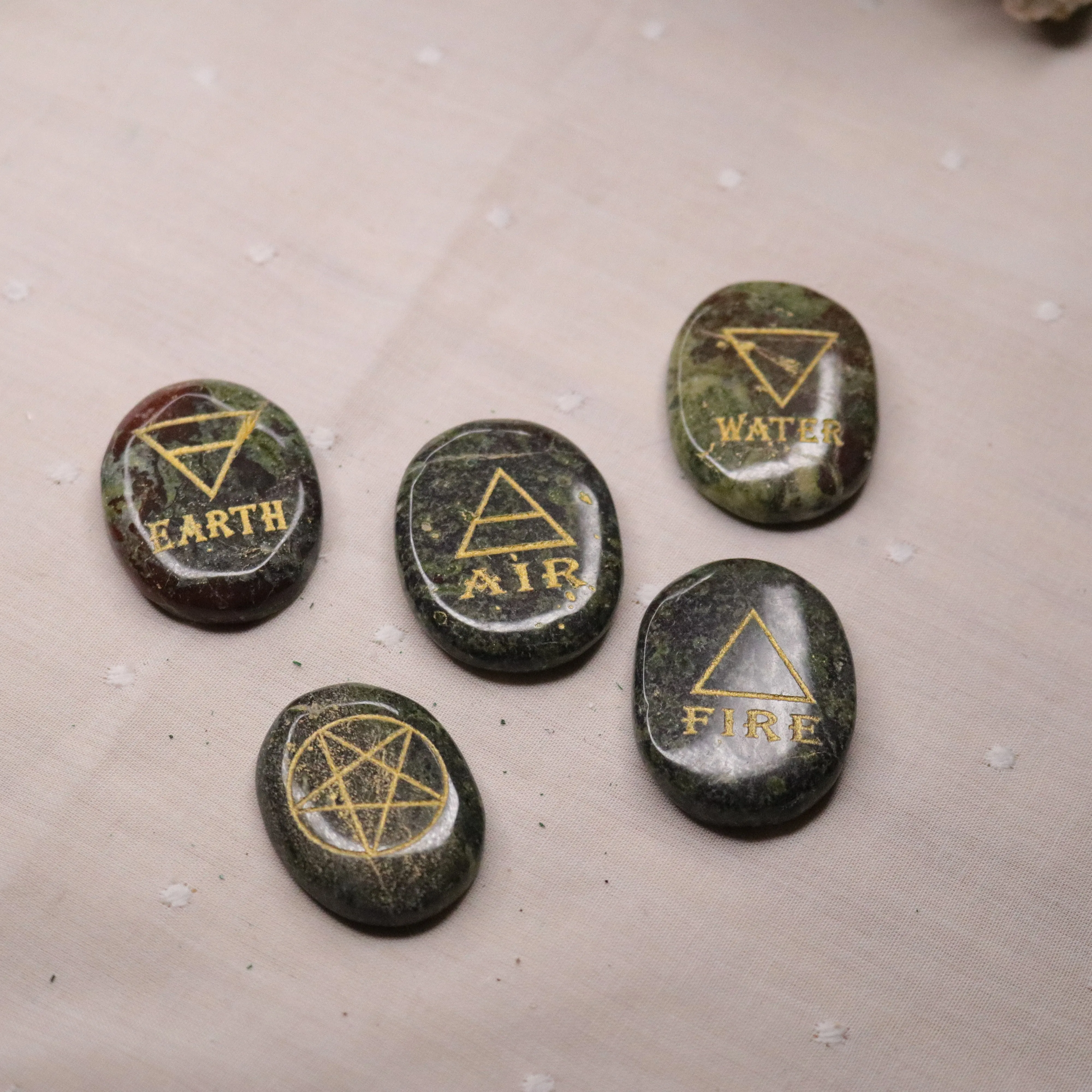 Dragon's Blood Element Stone Set ~ Earth, Air, Fire, Water, Ether