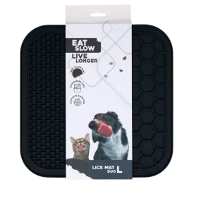 Eat Slow Live Longer Lick Mat Duo L Grey