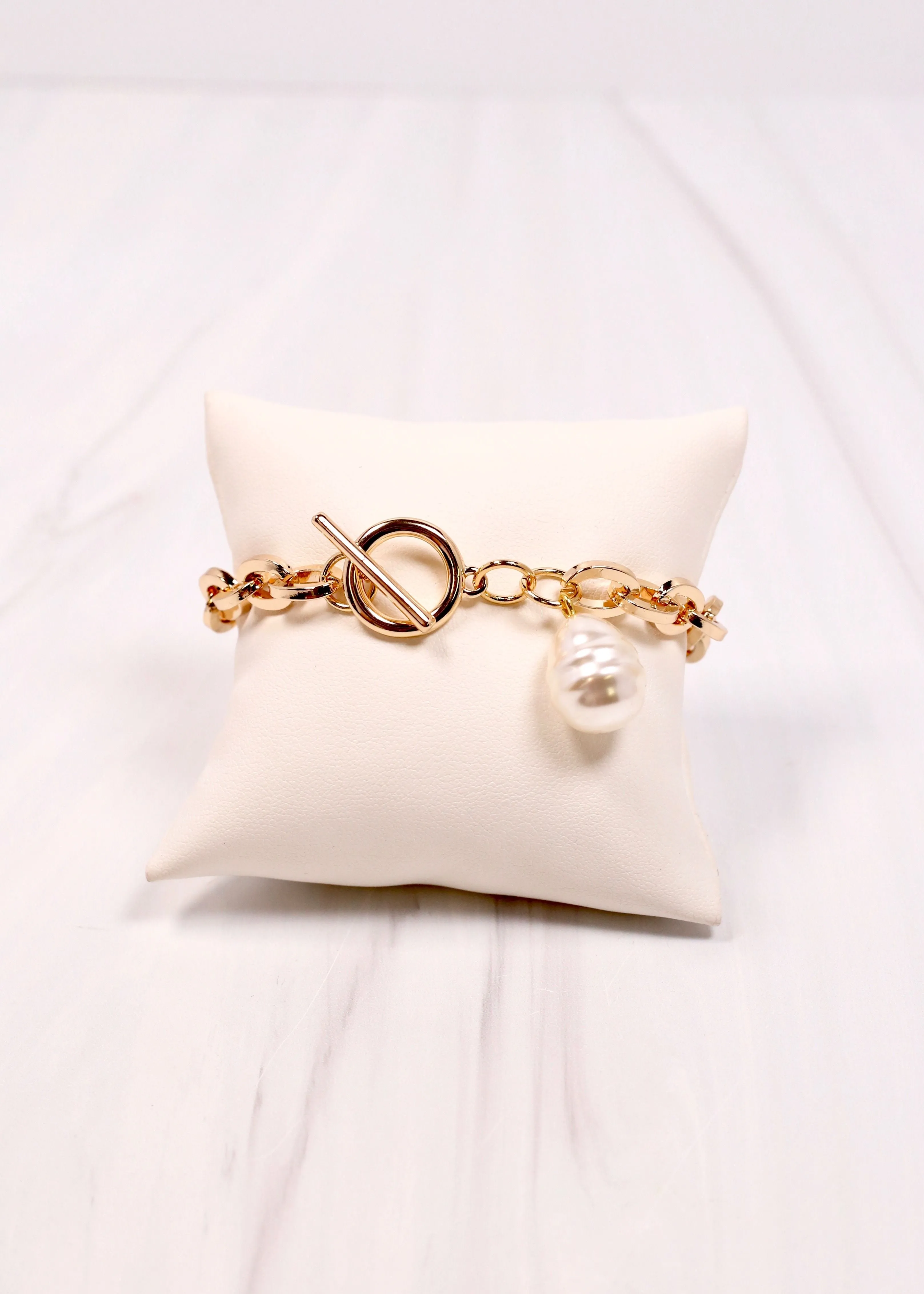 Elmsdale Link Bracelet with Pearl GOLD