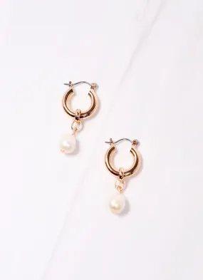 Emilie Pearl Hoop Earring GOLD