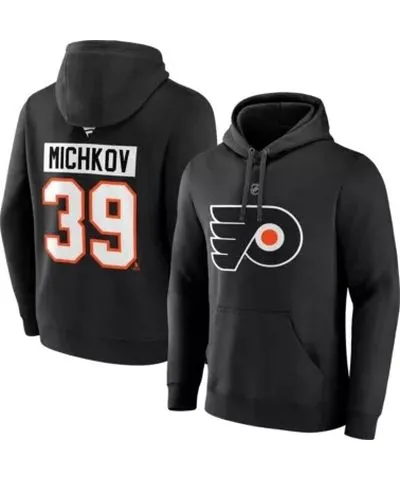 Fanatics Men's NHL Fanatics Matvei Michkov Philadelphia Flyers Authentic Stack Name & Number Tri-Blend Pullover Hoodie